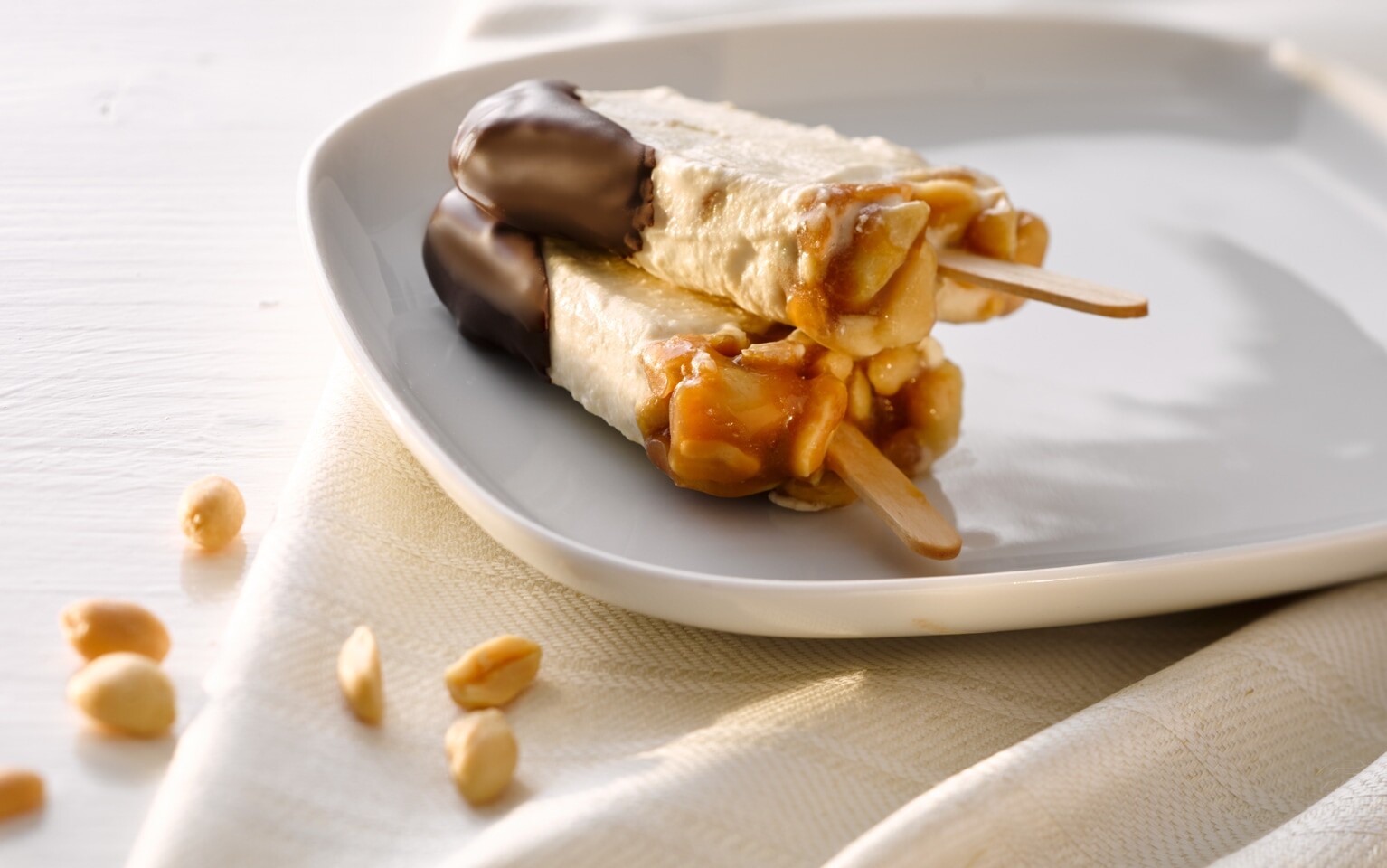 Helado de caramelo y cacahuete con Werther's Original